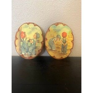 Set of Vintage Coby Art Prints on Wood